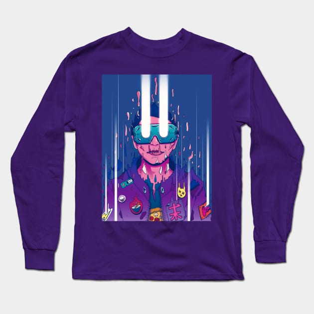 Cyberpunk afterlife soul transmission! Long Sleeve T-Shirt by PowKapowCreations